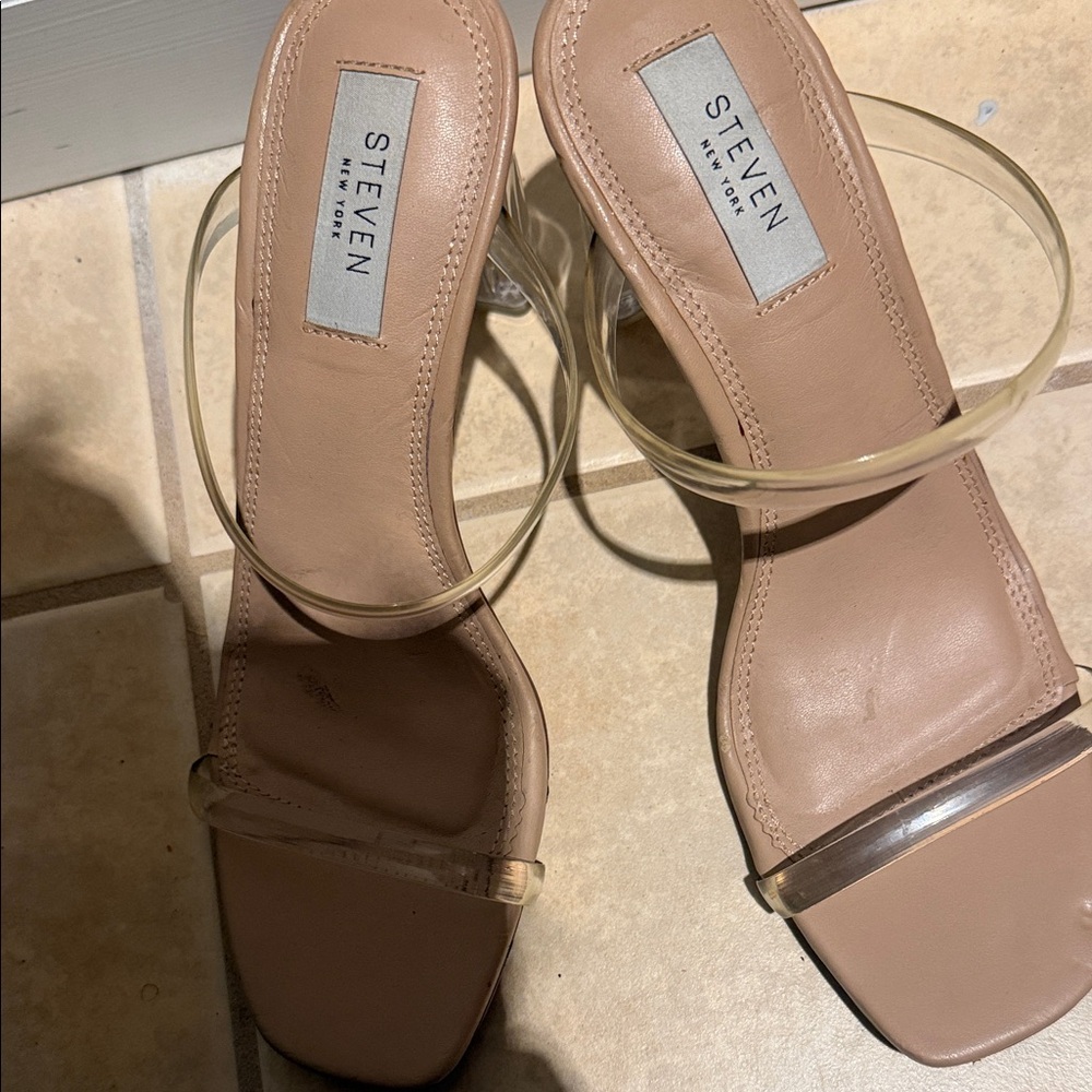 Steven Beige Heeled Sandals
